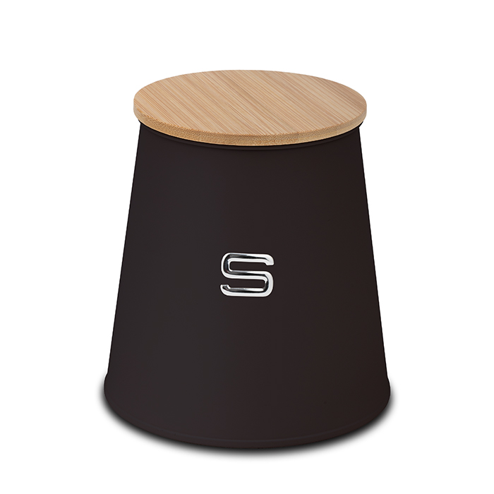 kwniko-metalliko-doxeio-apothhkeyshs-zaxarhs-me-kapaki-apo-bamboo-total-black-14cm